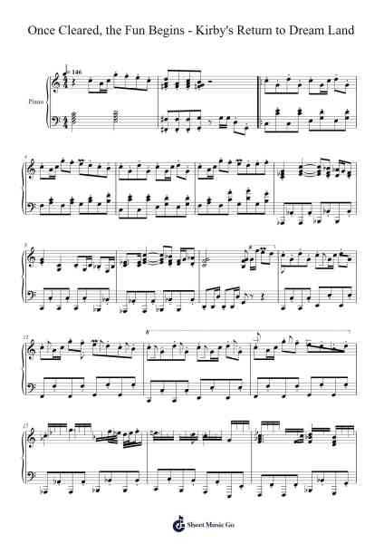 Once Cleared, the Fun Begins - Kirby's Return to Dream Land Sheet Music by Hirokazu Ando-Arr.Craiac