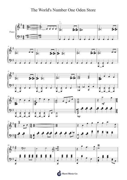 The World's Number One Oden Store Sheet Music by Kohei Tanaka-Arr.Glennwin Linrick
