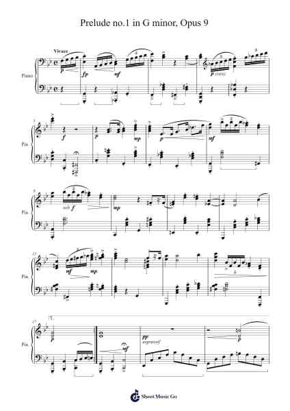 Prelude No. 1 in G Minor, Op. 9 Sheet Music by Jonathan Rondeau-Arr.Bowsibyl Twainses