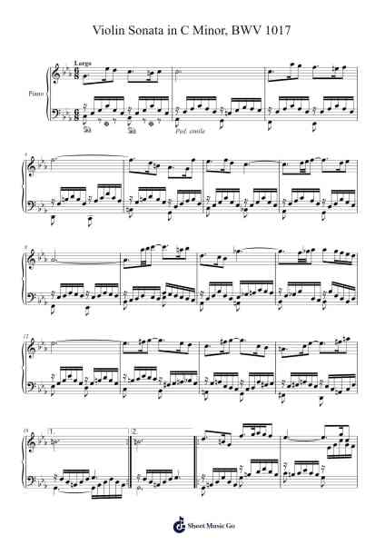 Violin Sonata in C Minor, BWV 1017 Sheet Music by Johann Sebastian Bach-Arr.Charalph