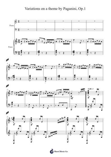 Variations on a Theme by Paganini, Op. 1 Sheet Music by A. Nacci-Arr.Wyann Ianli