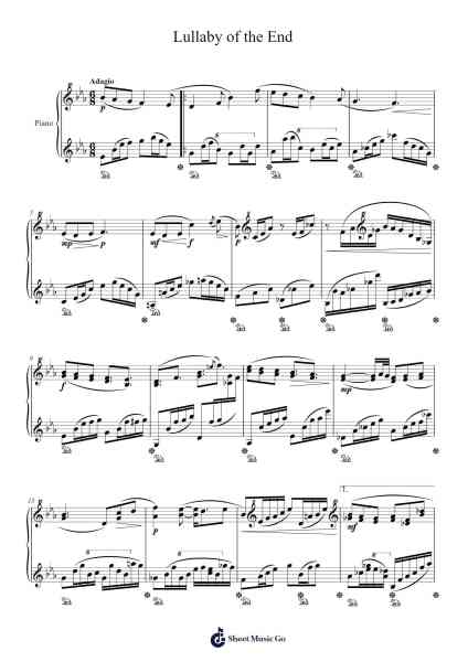 Lullaby of the End Sheet Music by Naoto Kubo-Arr.Hornjudd