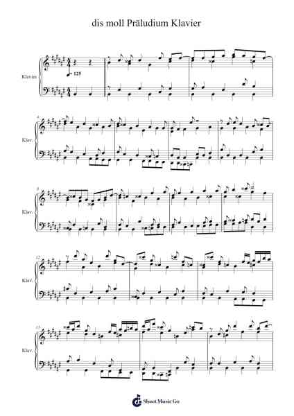 Prelude in D-sharp minor, BWV 849 Sheet Music by Johann Sebastian Bach-Arr.Joshjean