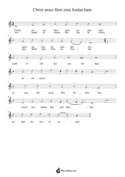 Christ unser Herr zum Jordan kam 乐谱由 - 编曲 Nelbby Samgan