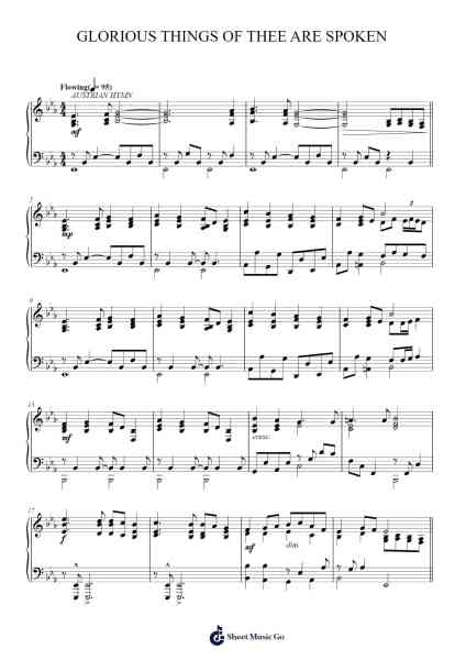 Glorious Things of Thee Are Spoken Sheet Music by John Newton-Arr.Wagtrice