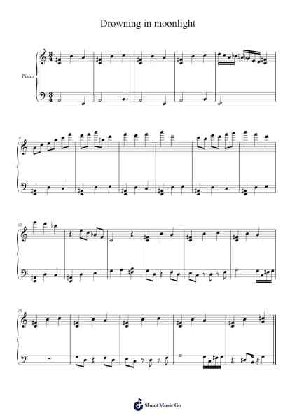 Drowning in moonlight Sheet Music by undefined-Arr.Rusmuel