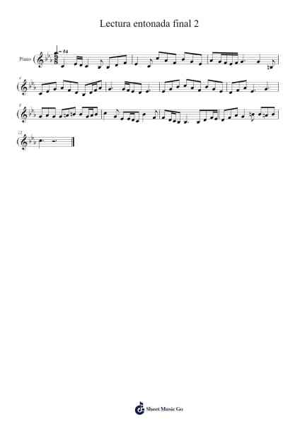 Lectura entonada final 2 Sheet Music by gabrielsimon3-Arr.Yulejah