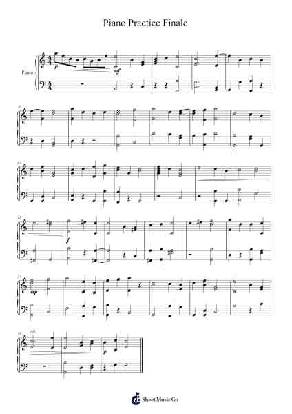 Piano Practice Sheet Music by Oliver Nathan-Arr.Detio Gemlo