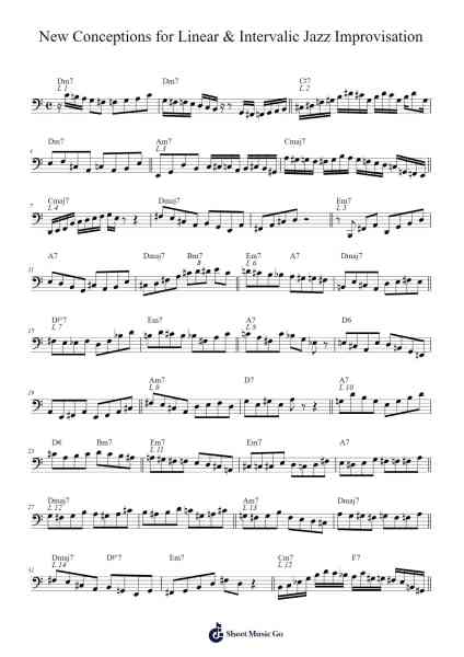 New Conceptions for Linear & Intervalic Jazz Improvisation Sheet Music by Olegario Diaz-Arr.O'Cakeats Leofunk