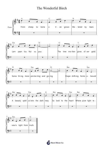 The Wonderful Birch Sheet Music by Agnes Weiss-Arr.Cookjoe