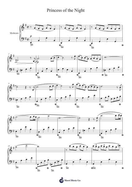 Princess of the Night Sheet Music by Paul de Senneville/Olivier Toussaint-Arr.Boralph Giltin