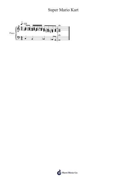 Super Mario Kart Sheet Music by Soyo Oka-Arr.Gasper Inlot