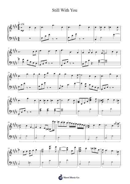 Still With You Sheet Music by BTS/Jungkook-Arr.Puldair