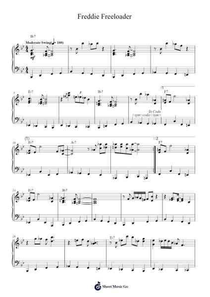 Freddie Freeloader Sheet Music by Miles Davis-Arr.Fordlome