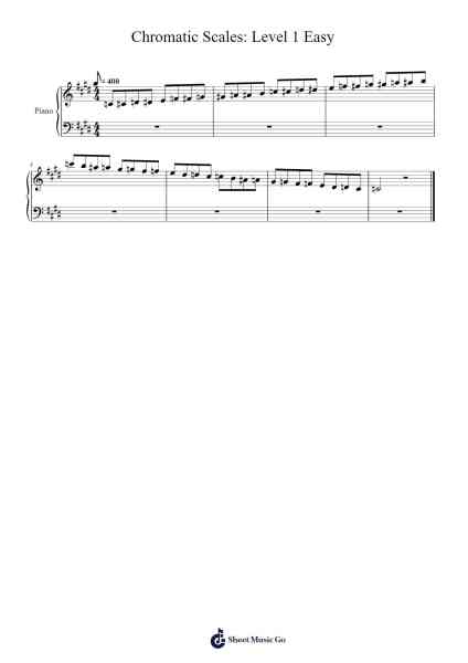 Chromatic Scales: Level 1 Easy Sheet Music by koschoreck-Arr.Blansid Pashaw