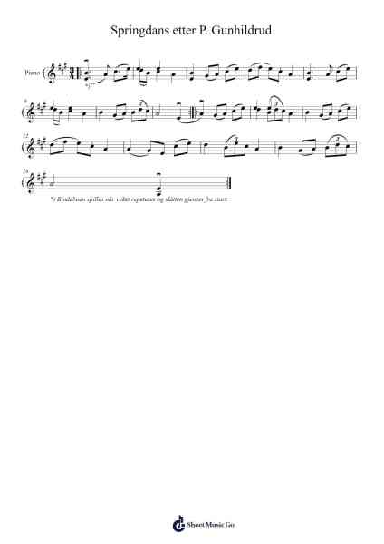 Springdans etter P. Gunhildrud Sheet Music by Misc Traditional-Arr.Jeno Willlotte
