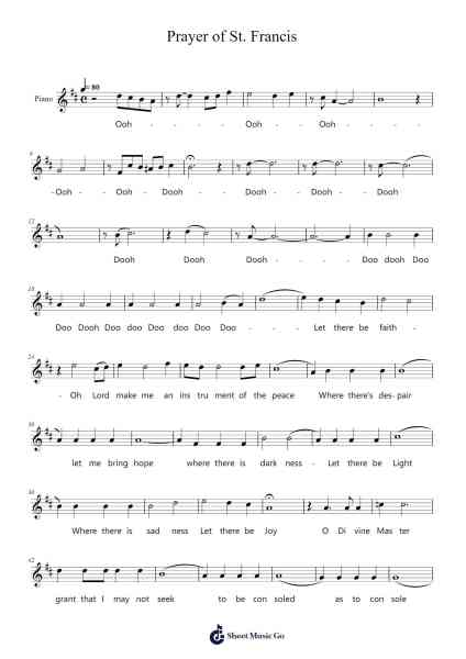 Prayer of St. Francis Sheet Music by R. Delgado-Arr.Manpiers