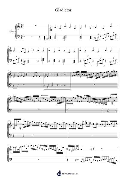 Gladiator Sheet Music by Wardthia Willnick-Arr.Natpold Vinvin