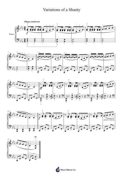 Variations of a Shanty Sheet Music by Willard A. Palmer-Arr.Subill