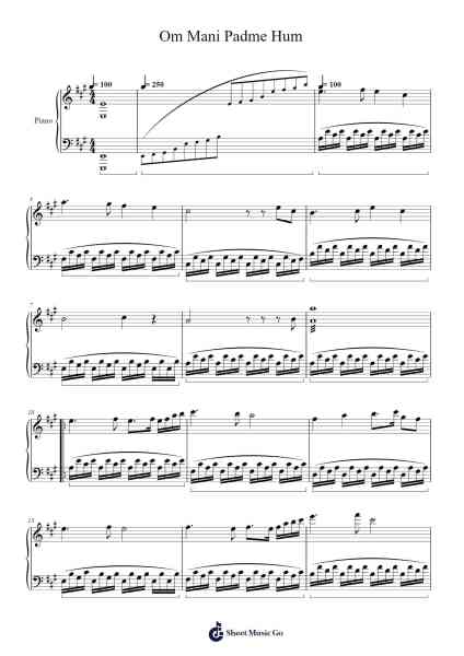 Om Mani Padme Hum Sheet Music by Unknown author-Arr.Gasper Inlot