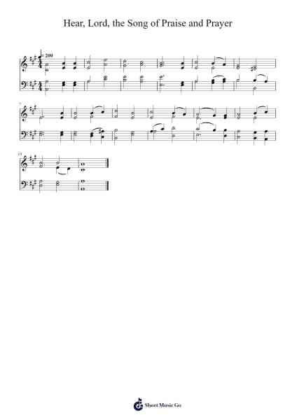 Hear, Lord, the Song of Praise and Prayer Sheet Music by William Gardiner-Arr.Derion
