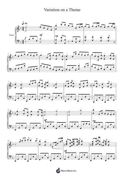 Variation on a Theme Sheet Music by John-William Gibson-Arr.Mickrett Grantcan