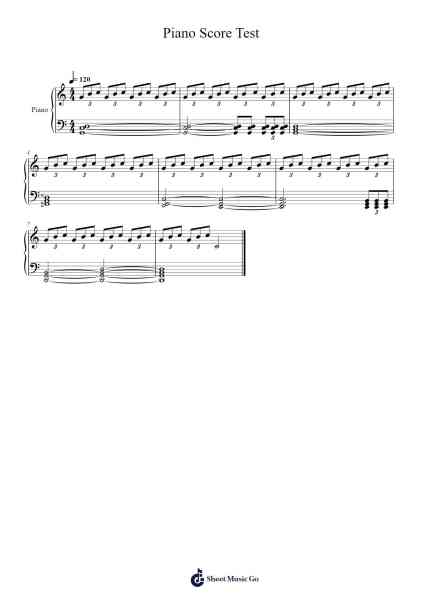 Piano Score Test Sheet Music by Mollchild-Arr.Popbraith Cookryl