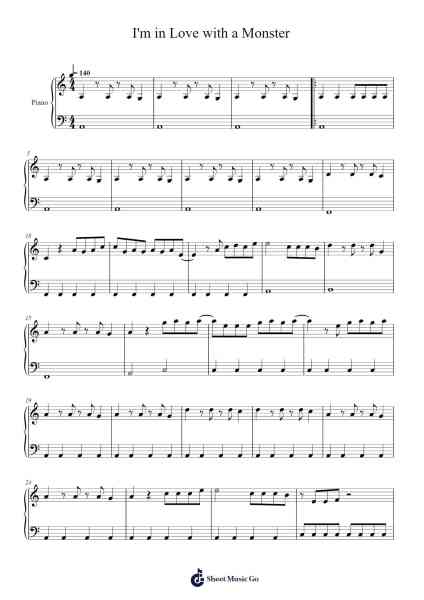 I'm in Love with a Monster Sheet Music by Susana Ruiz Hinojosa-Arr.Hickstodd Joycedrich