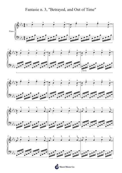 Fantasie n. 3, "Betrayed, and Out of Time" 樂譜由 Maxnon Bushdam - 編曲 Jerhue