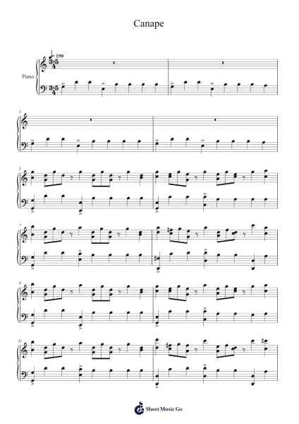 Canape Sheet Music by Ralphearl Prixy-Arr.Penlith