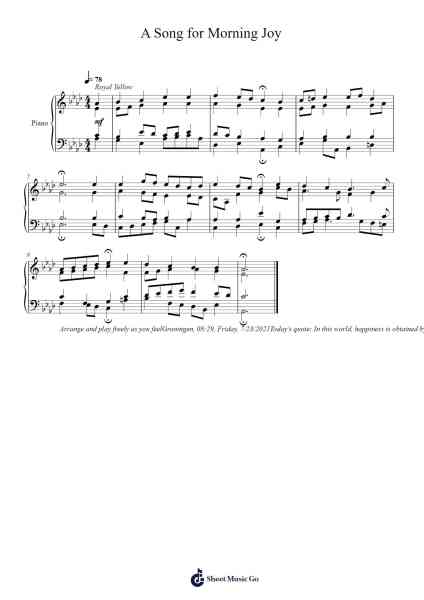 A Song for Morning Joy Sheet Music by Toursbur-Arr.Deanlay Dulsnow