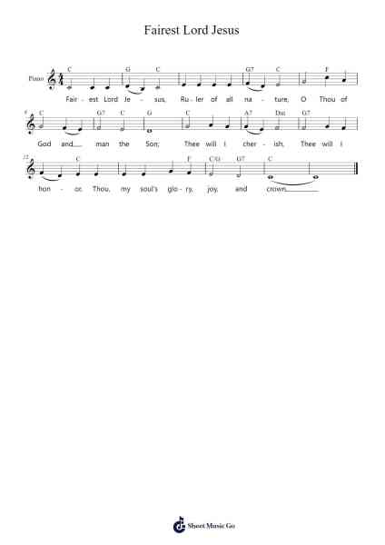 Fairest Lord Jesus Sheet Music by Misc Traditional-Arr.Abters Bloomsteele