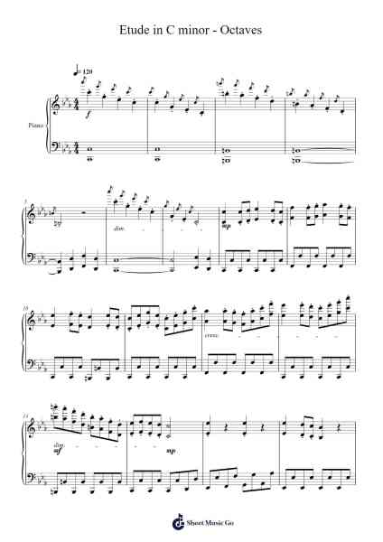 Etude in C minor - Octaves Sheet Music by Cheyanna Marie Ward-Arr.Hilye