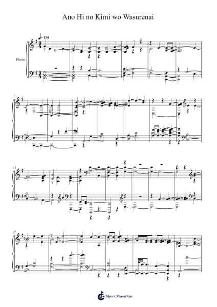 Ano Hi no Kimi wo Wasurenai Sheet Music by -Arr.Moulboyce