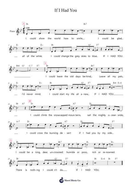 If I Had You Sheet Music by Jimmy Campbell/Reg Connelly/Ted Shapiro-Arr.Hickstodd Joycedrich