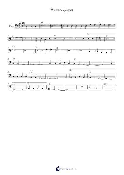 Eu navegarei Sheet Music by Misc Praise Songs-Arr.Junegia Wato
