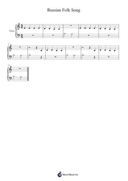 Russian Folk Song Sheet Music by Nancy and Randall Faber-Arr.Shirnett