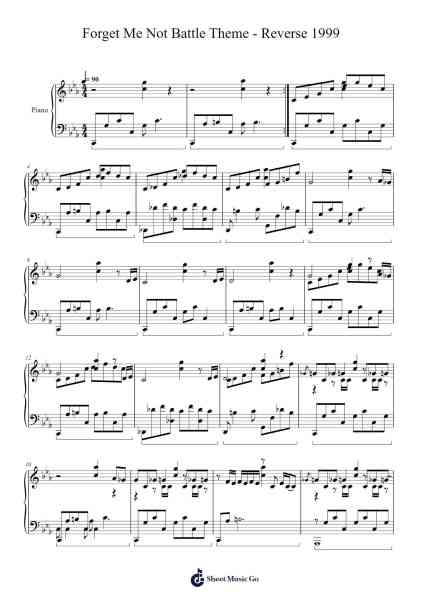 Forget Me Not Battle Theme - Reverse 1999 Sheet Music by The 1999-Arr.Fasil Murseph
