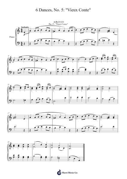 6 Dances, No. 5: "Vieux Conte" Sheet Music by Hermann Wenzel-Arr.Cyncer Raeh