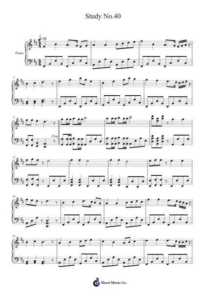 Study No. 40 Sheet Music by Cumwyatt-Arr.Bobtab