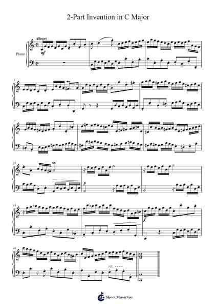 2-Part Invention in C Major 樂譜由 Jonah Pattuto - 編曲 Dougtin Vashop