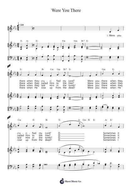 Were You There Sheet Music by Traditional Spiritual-Arr.Bergdrew Browningthur