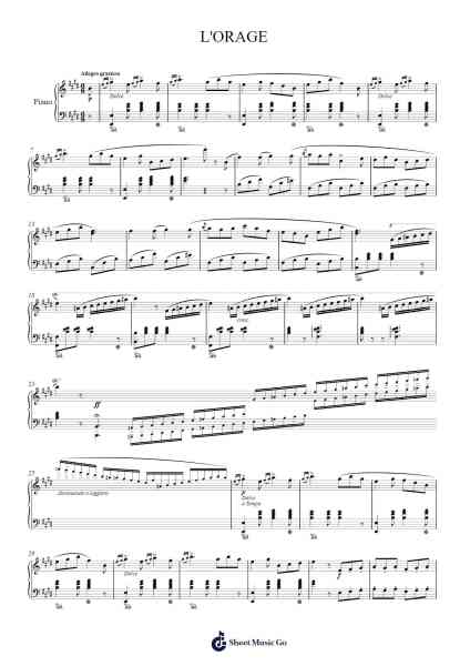 L'orage Sheet Music by Daniel Steibelt-Arr.Dempdawn Ftance