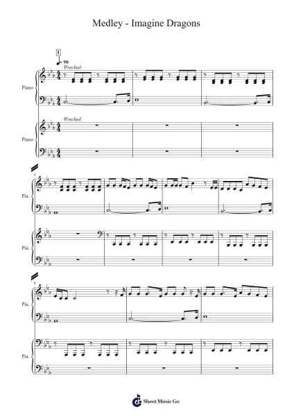 Medley - Imagine Dragons Sheet Music by Imagine Dragons-Arr.Juddnice