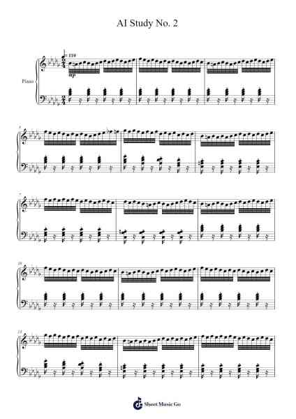 Study No. 2 Op. 6 Sheet Music by Dickann Coryan-Arr.Bunie