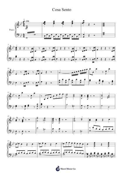 Cosa Sento Sheet Music by -Arr.Stilfey Fitznise