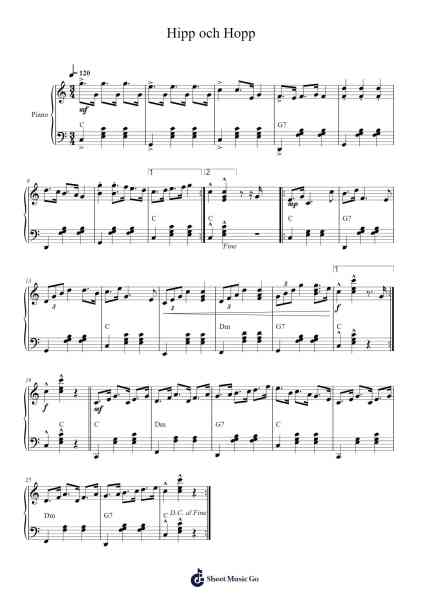 Hipp och Hopp Notenblatt von undefined-Arr.Manssaul Dexy