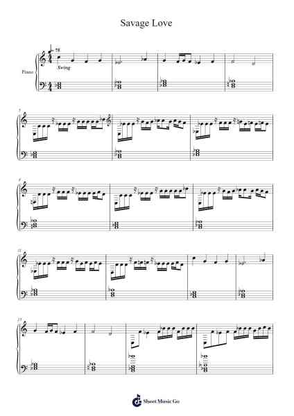 Savage Love Sheet Music by undefined-Arr.Morsechi Billra