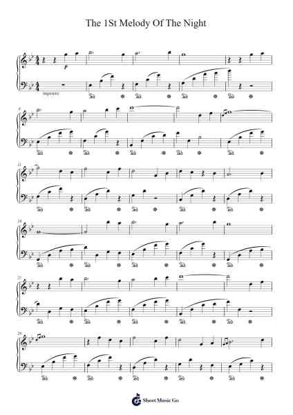 The 1St Melody Of The Night Sheet Music by Shi Jin-Arr.Vogtthia