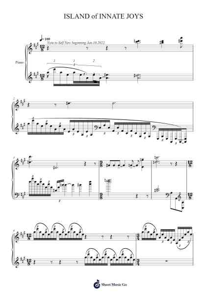ISLAND of INNATE JOYS Sheet Music by 21st ccentury boy/MARTIN-Arr.Raycius Dallouie